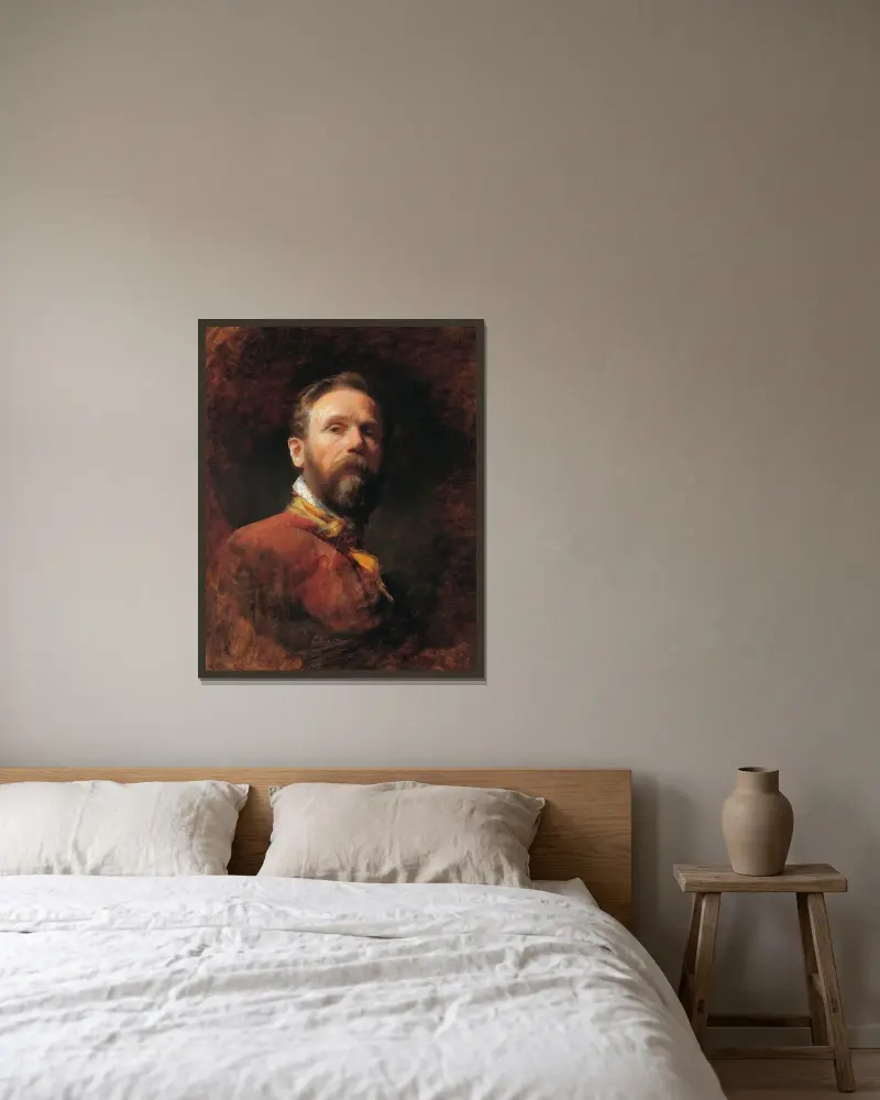 Självporträtt av Friedrich von Amerling inramad på en vägg
