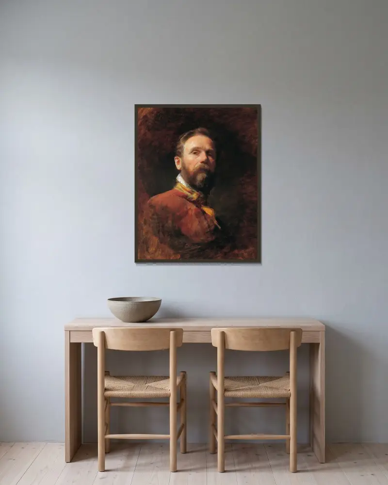Självporträtt av Friedrich von Amerling inramad på en vägg