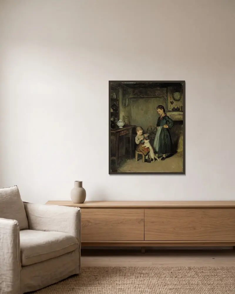 A French Interior av Adolf Von Becker inramad på en vägg