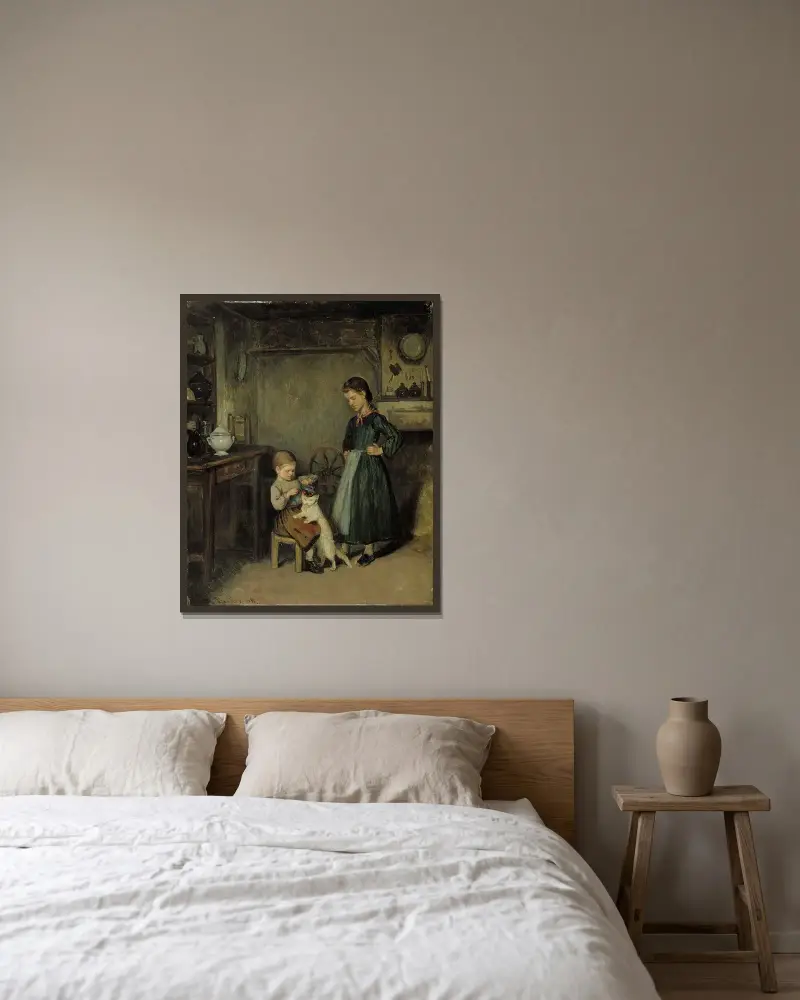 A French Interior av Adolf Von Becker inramad på en vägg