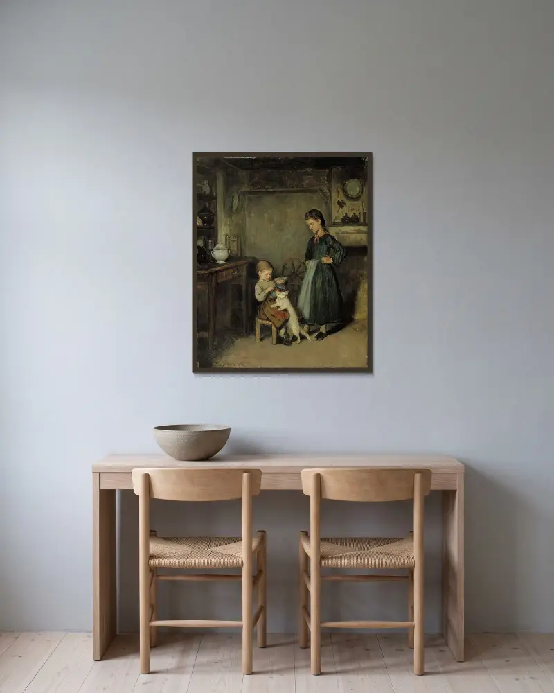 A French Interior av Adolf Von Becker inramad på en vägg
