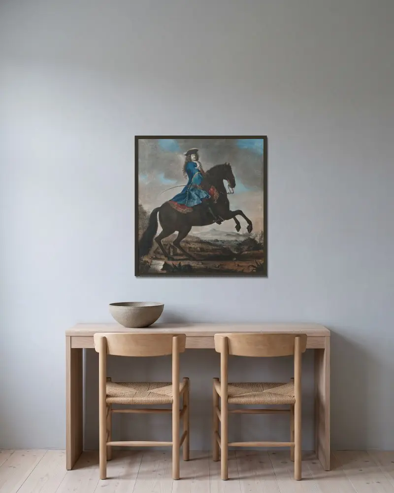 Gustaf Hård af Segerstad av Andreas von Behn inramad på en vägg