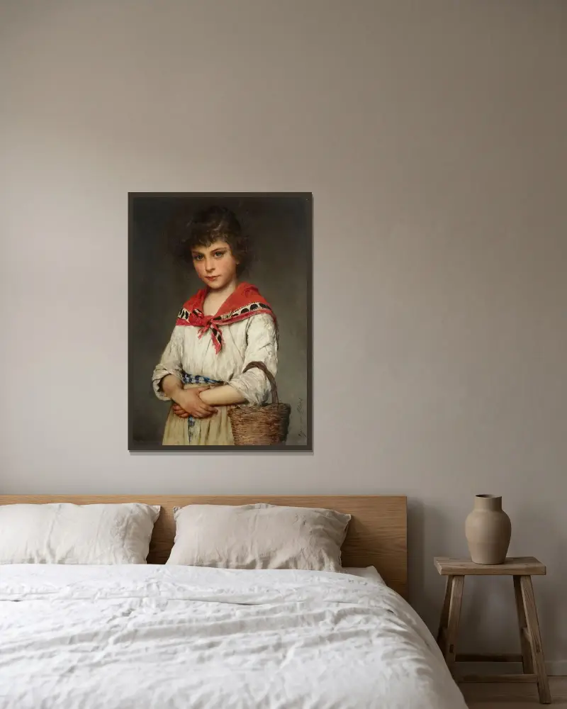 En neapolitansk flicka av Eugen von Blaas inramad på en vägg