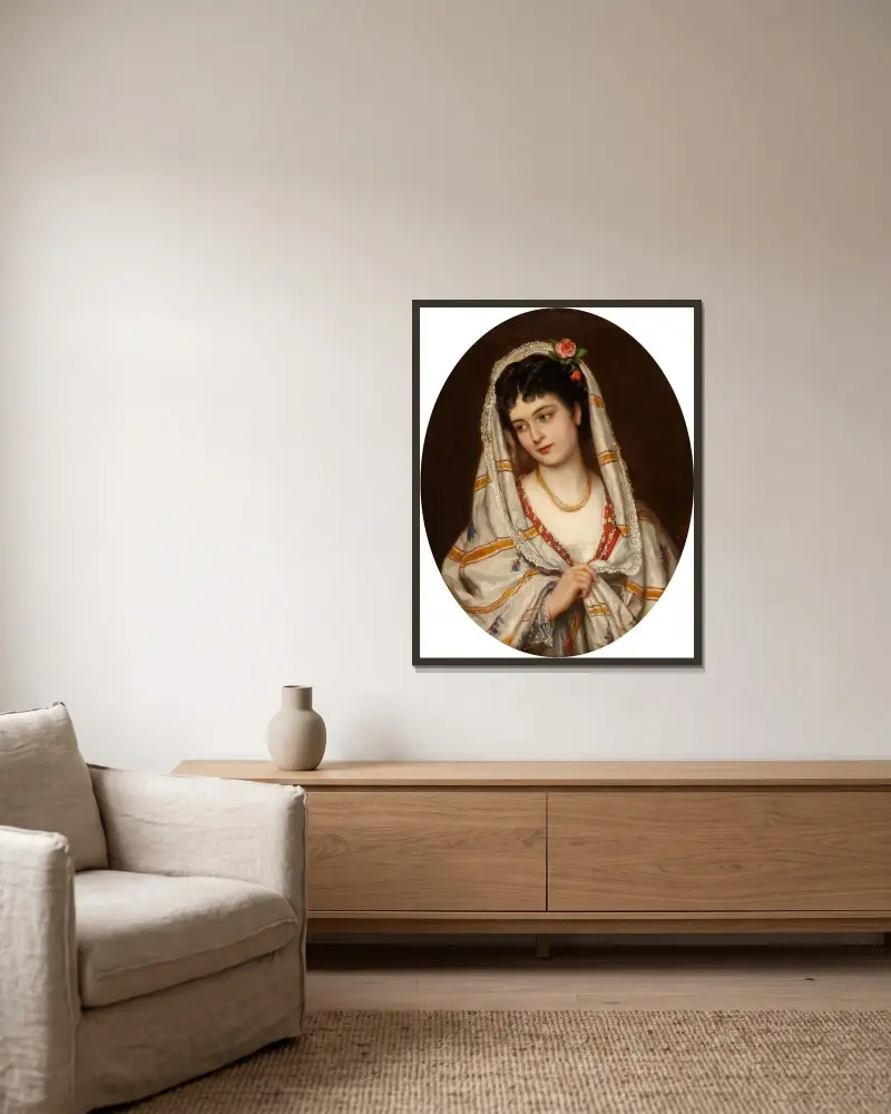 A young Italian beauty av Eugen von Blaas inramad på en vägg