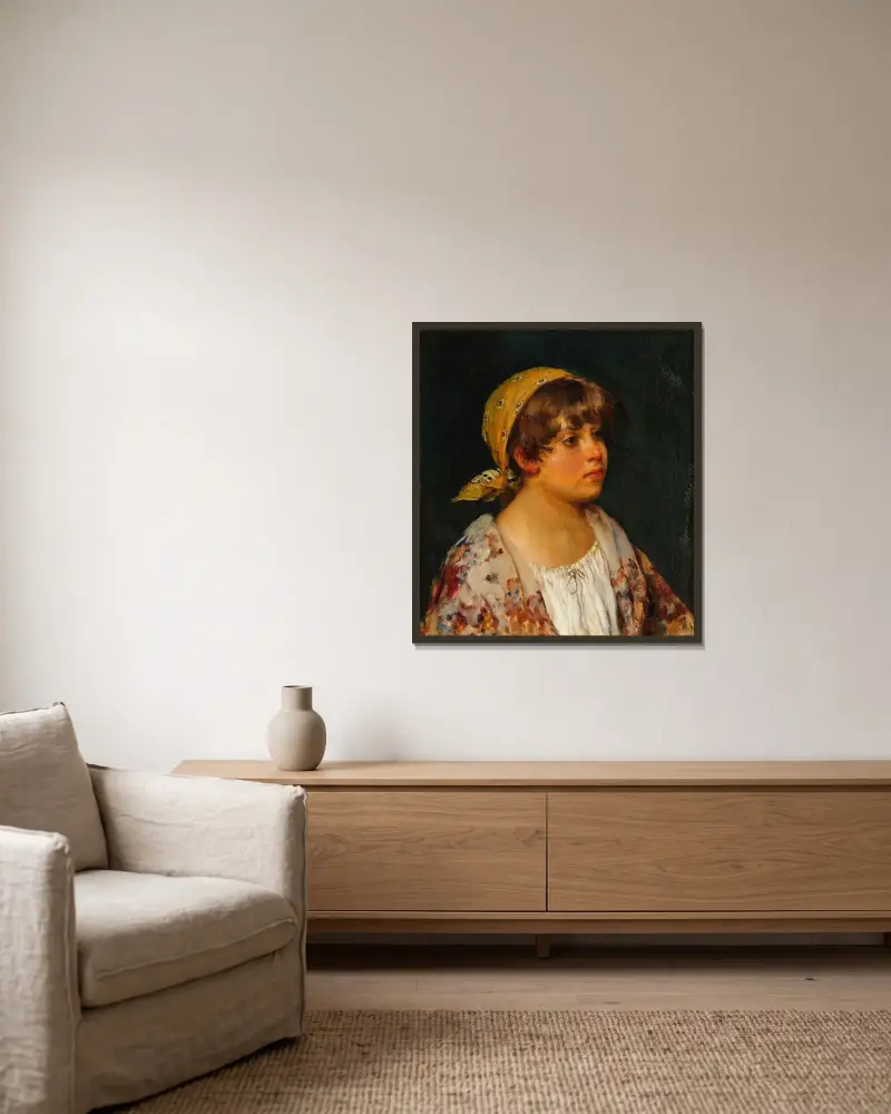 Girl av Eugen von Blaas inramad på en vägg