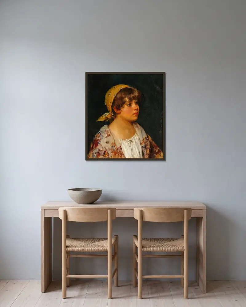 Girl av Eugen von Blaas inramad på en vägg