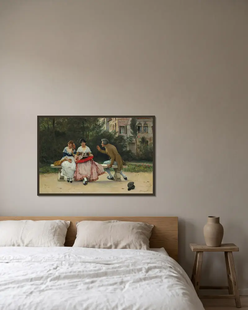 Im Park von Eugen von Blaas gerahmt an einer Wand