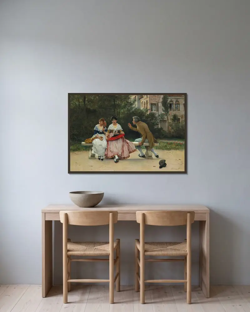 Im Park von Eugen von Blaas gerahmt an einer Wand