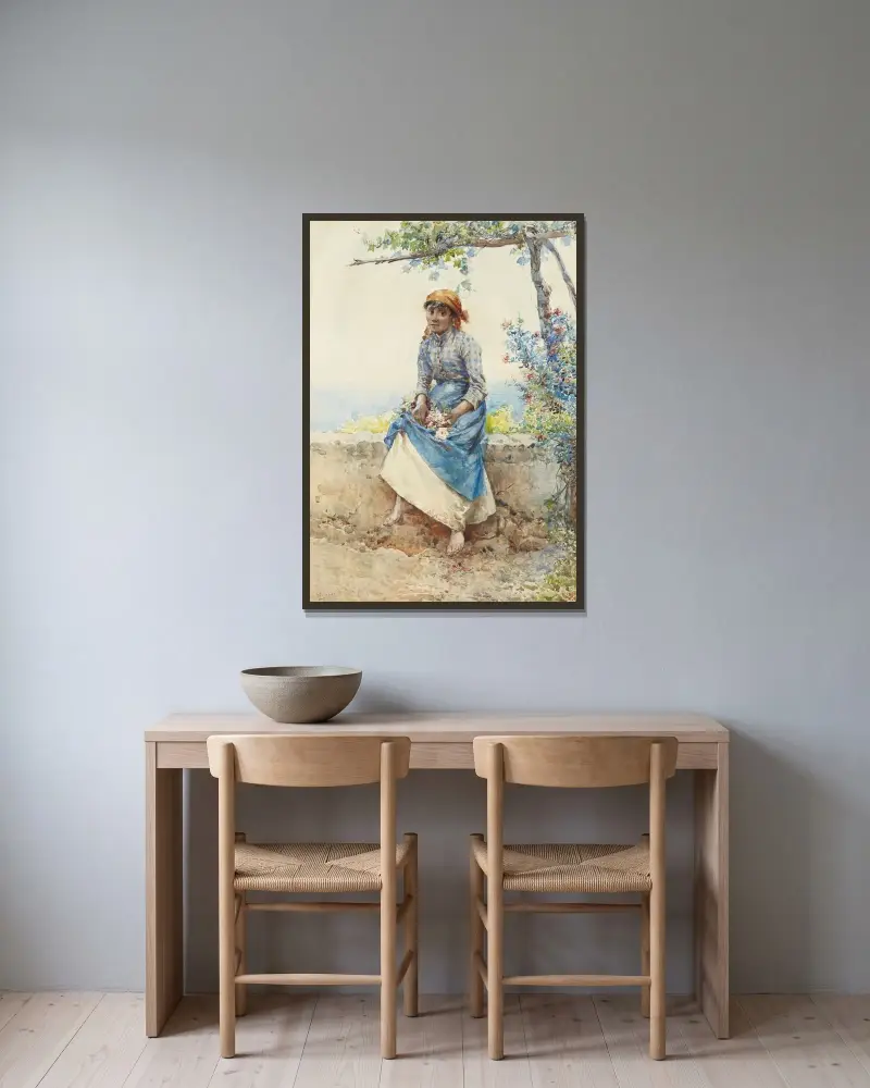 Popolana av Eugen von Blaas inramad på en vägg