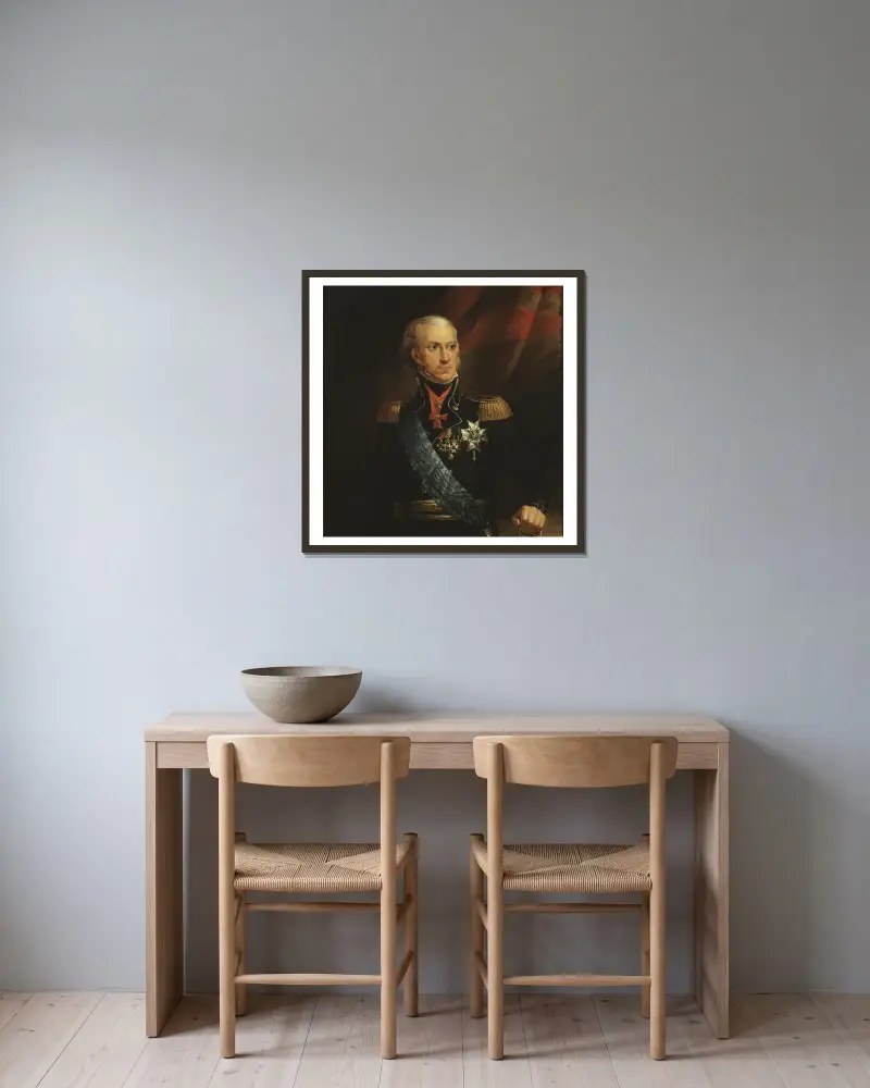 Karl XIII, 1748–1818, kung av Sverige och Norge av Carl Frederik von Breda inramad på en vägg
