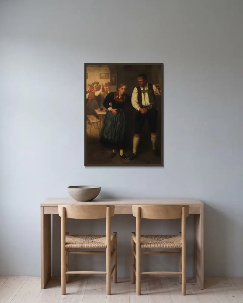 Při tanci, Franz von Defregger v rámu na stěně