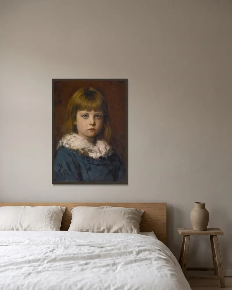 The little girl av Franz von Defregger inramad på en vägg