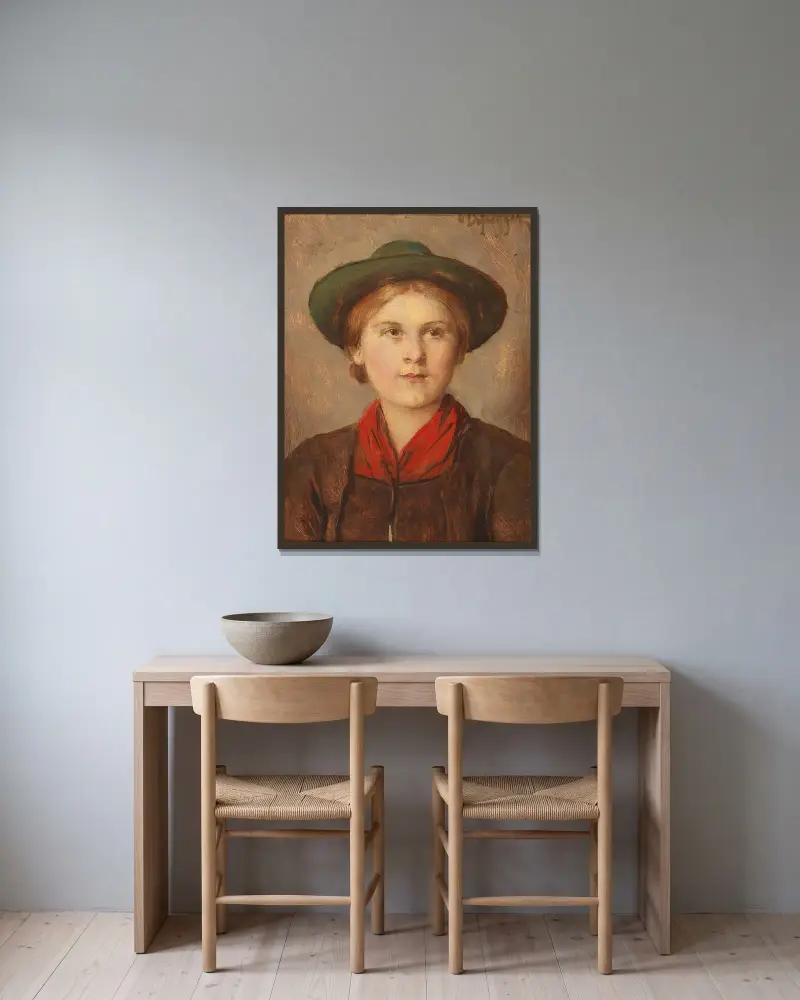 Młoda dziewczyna, Franz von Defregger w ramie na ścianie