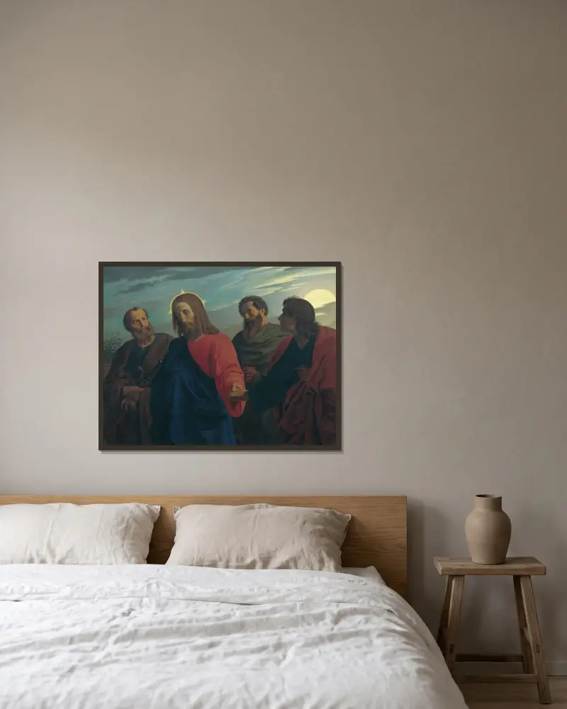 Kristi avsked från sina lärjungar (På väg till Getsemane) av Joseph von Führich inramad på en vägg