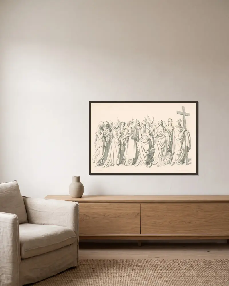 Sväté ženy av Joseph von Führich inramad på en vägg