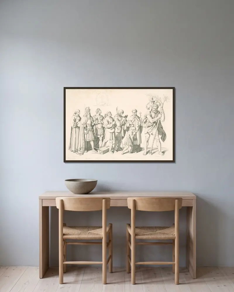 Heilige von Joseph von Führich gerahmt an einer Wand