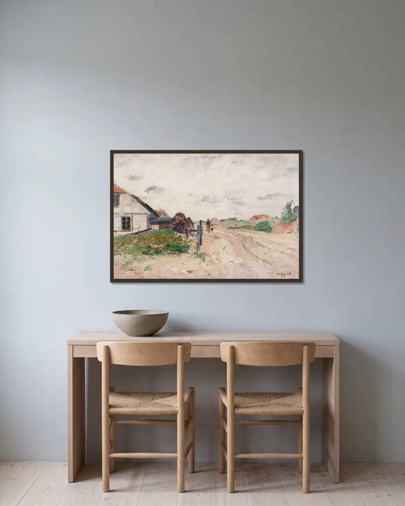 Landskap från Skagen av Wilhelm von Gegerfelt inramad på en vägg