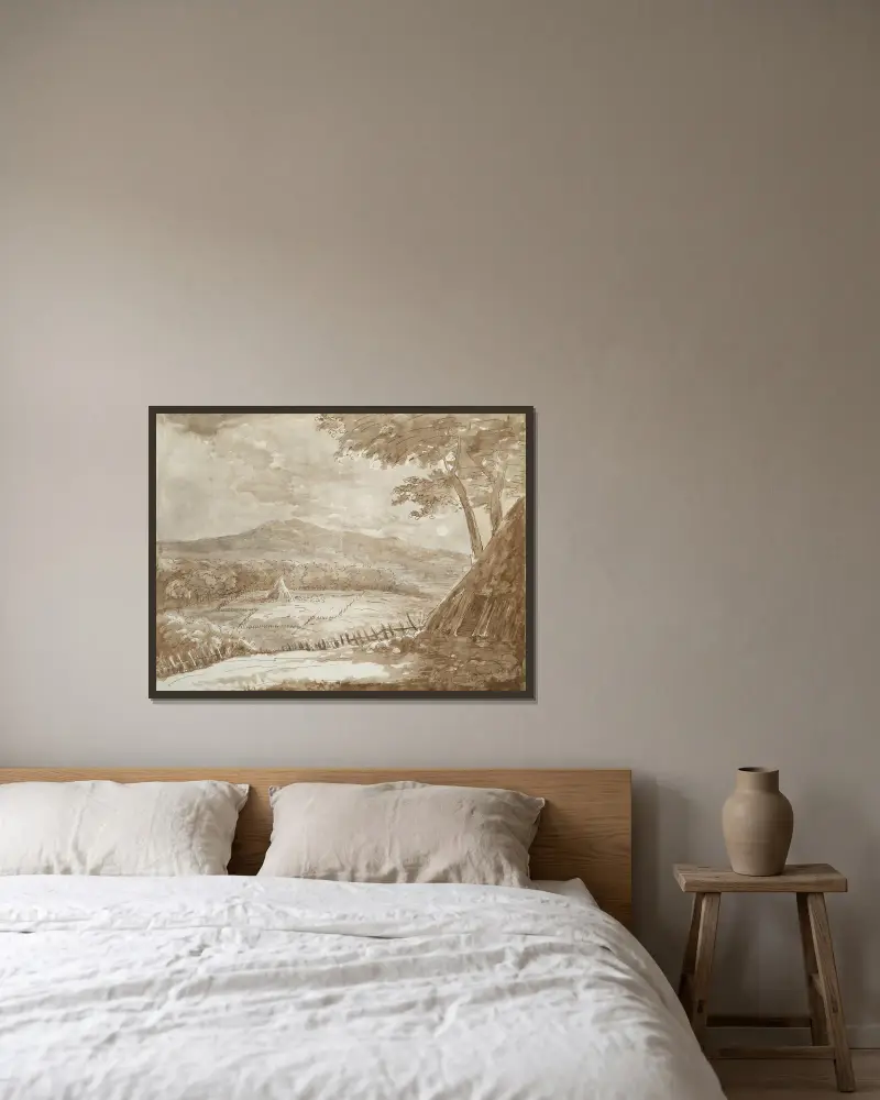 Gebirgslandschaft mit Heupyramiden im Mondschein av Johann Wolfgang Von Goethe inramad på en vägg