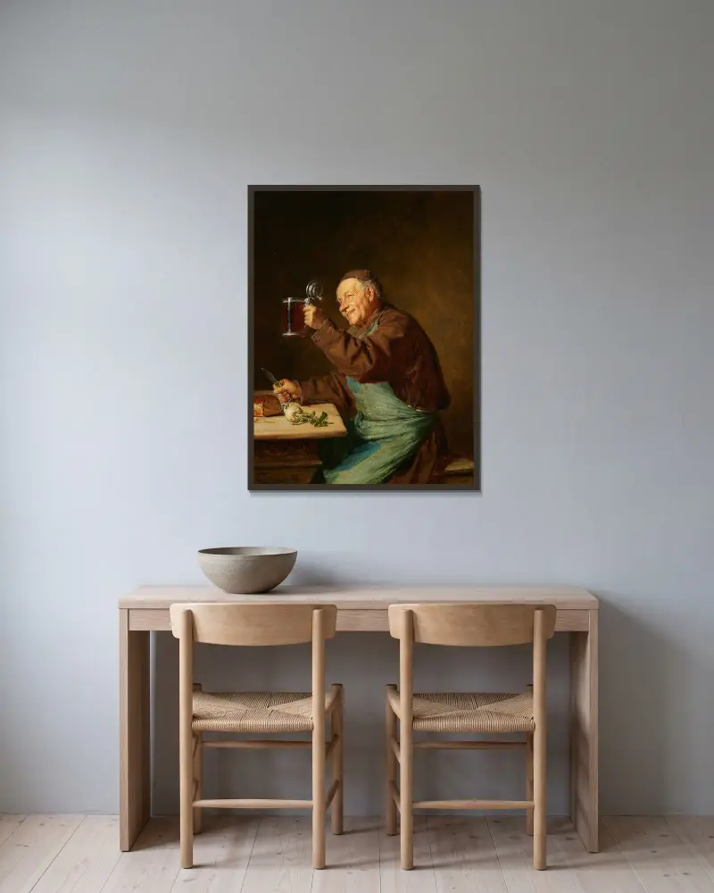 Prosit von Eduard von Grützner gerahmt an einer Wand
