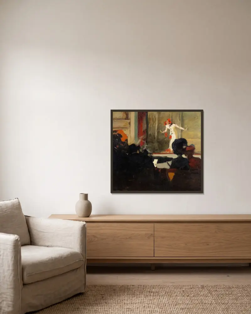 Music-Hall Scene av Gösta Von Hennigs inramad på en vägg