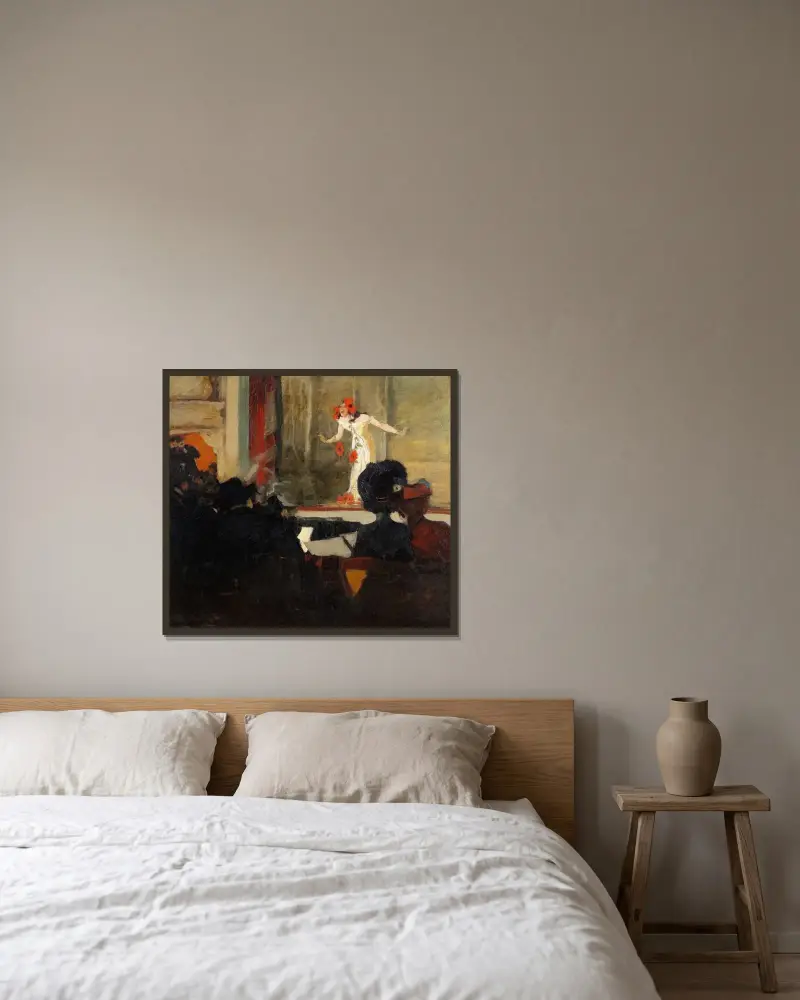 Music-Hall Scene av Gösta Von Hennigs inramad på en vägg