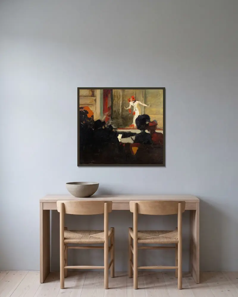 Music-Hall Scene av Gösta Von Hennigs inramad på en vägg