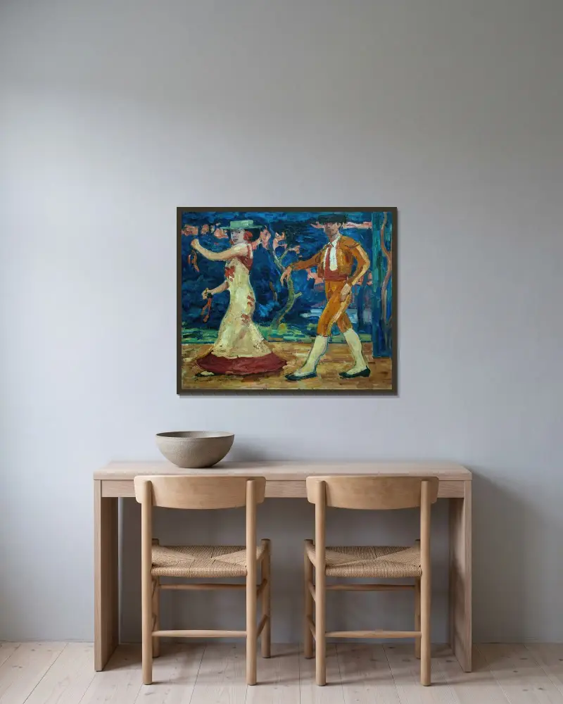 Spanish Dance av Gösta Von Hennigs inramad på en vägg