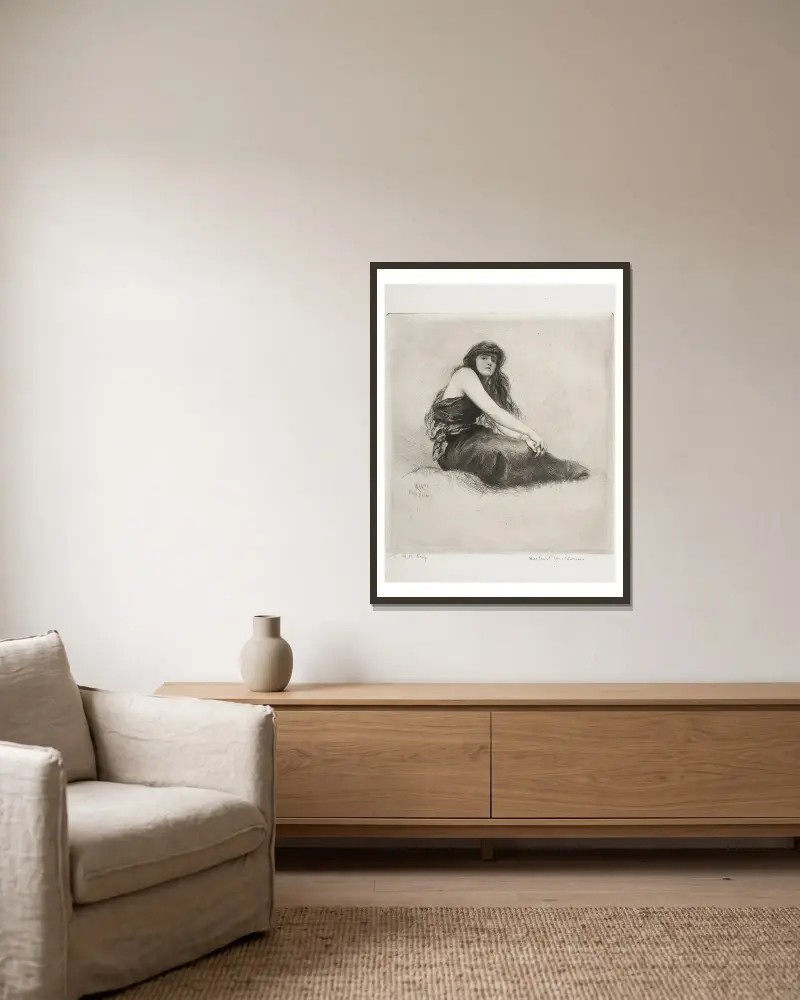 Gwenddydol von Sir Hubert von Herkomer gerahmt an einer Wand