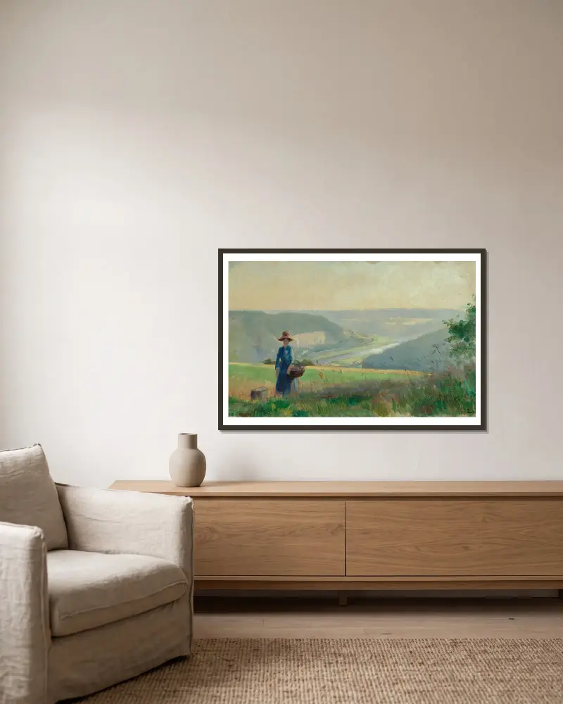 Blick in das Elbtal bei Königstein av Ludwig von Hofmann inramad på en vägg