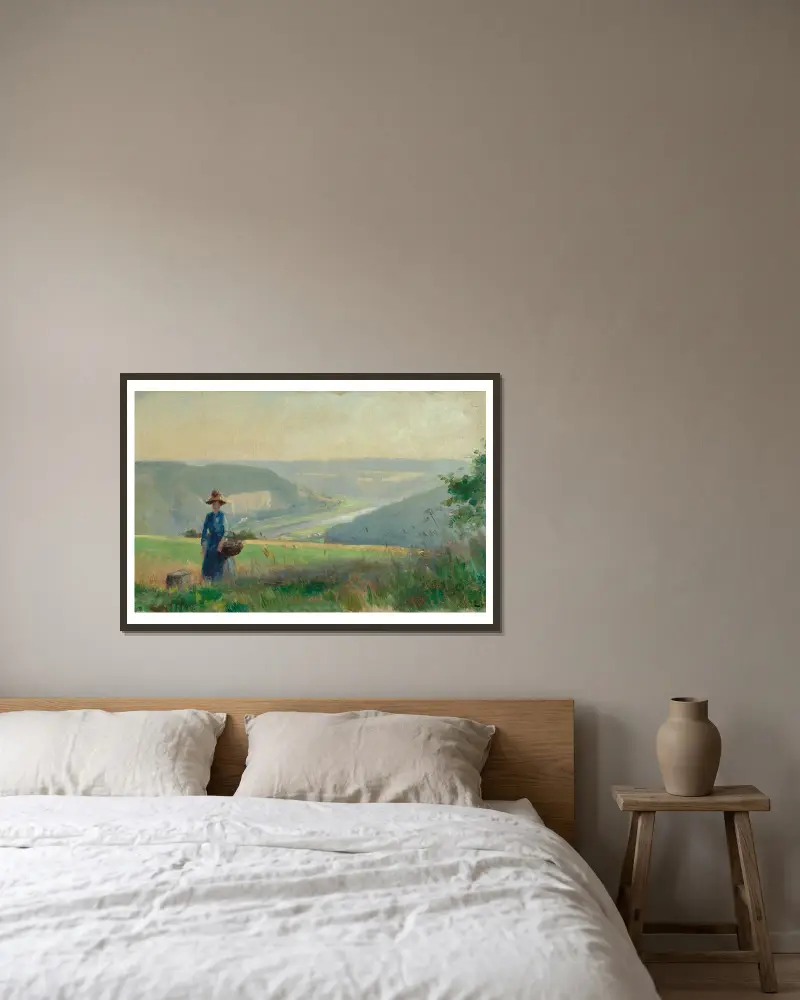 Blick in das Elbtal bei Königstein av Ludwig von Hofmann inramad på en vägg