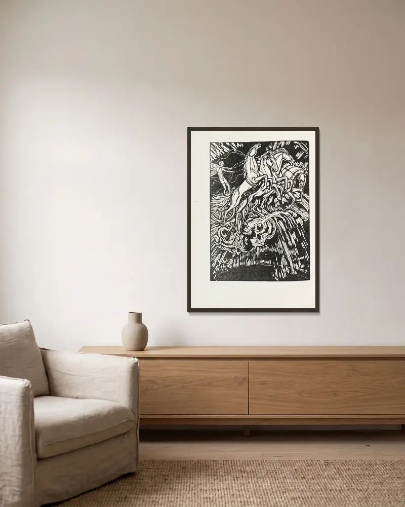 Resinger; Phaeton von Ludwig von Hofmann gerahmt an einer Wand