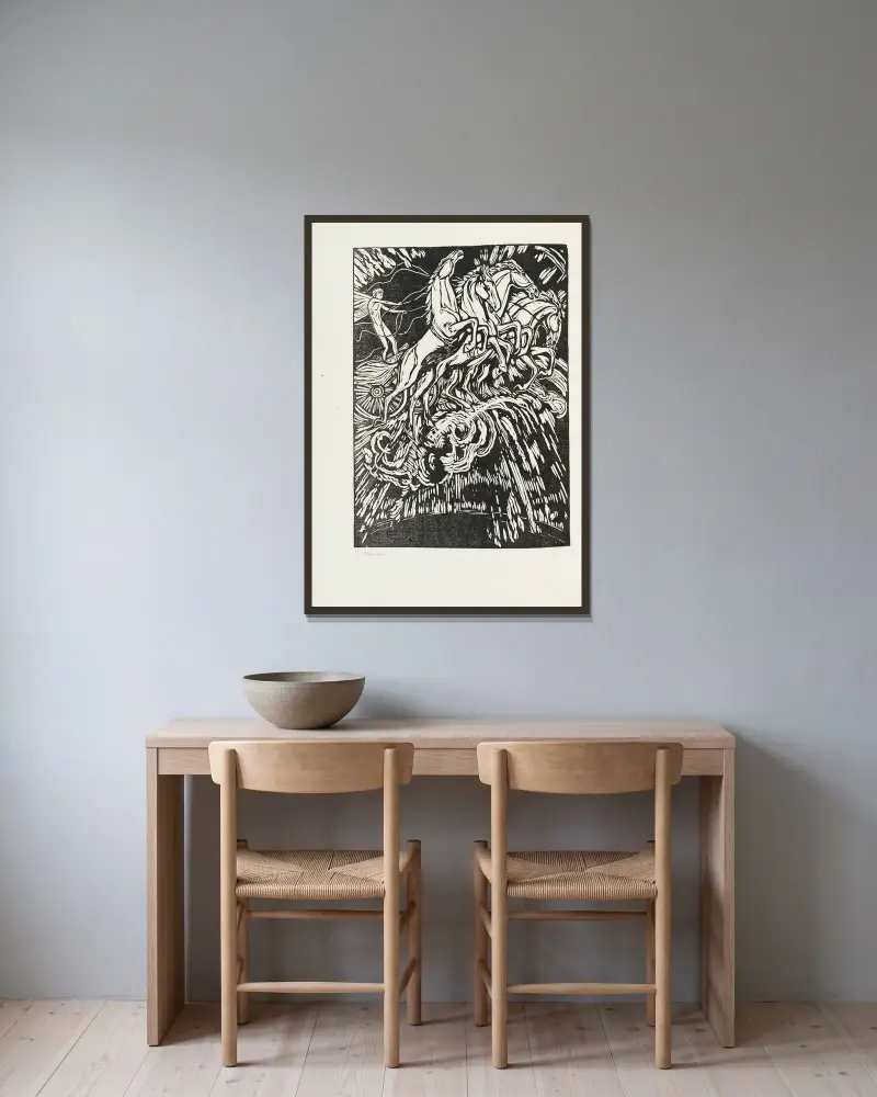 Resinger; Phaeton von Ludwig von Hofmann gerahmt an einer Wand