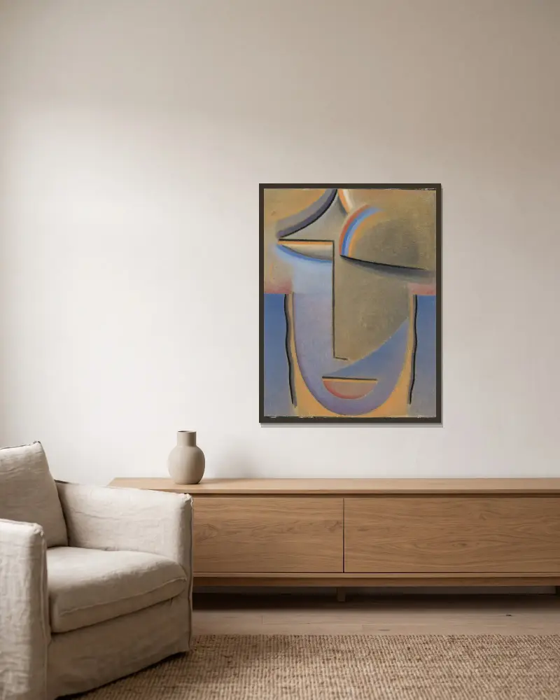 Abstrakter Kopf, Abend von Alexej von Jawlensky gerahmt an einer Wand