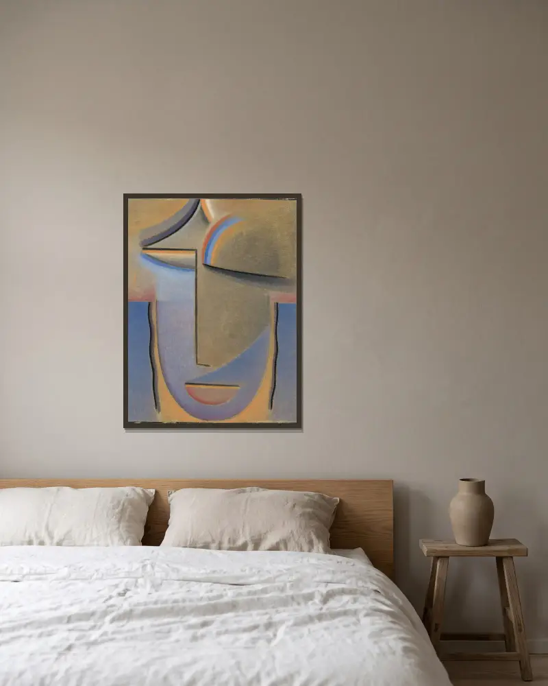 Abstrakter Kopf, Abend von Alexej von Jawlensky gerahmt an einer Wand