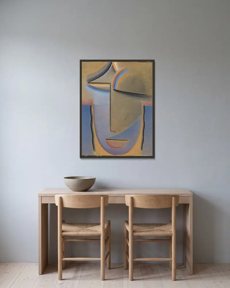 Abstrakter Kopf, Abend von Alexej von Jawlensky gerahmt an einer Wand