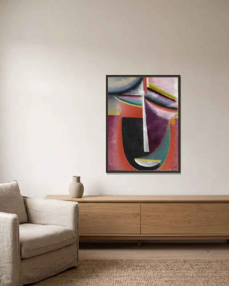 Abstract Head, Mysterium av Alexej von Jawlensky inramad på en vägg