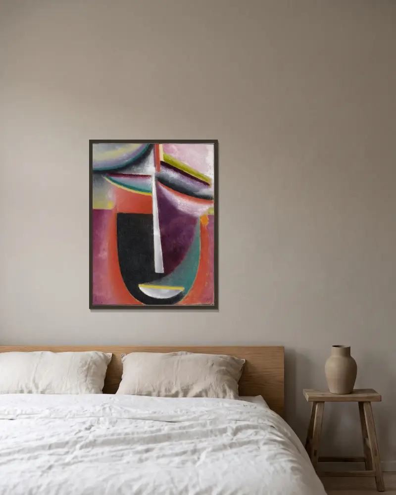 Abstract Head, Mysterium av Alexej von Jawlensky inramad på en vägg