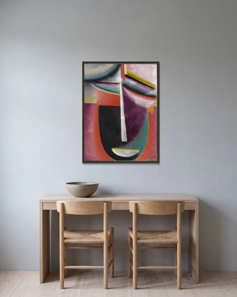 Abstract Head, Mysterium av Alexej von Jawlensky inramad på en vägg
