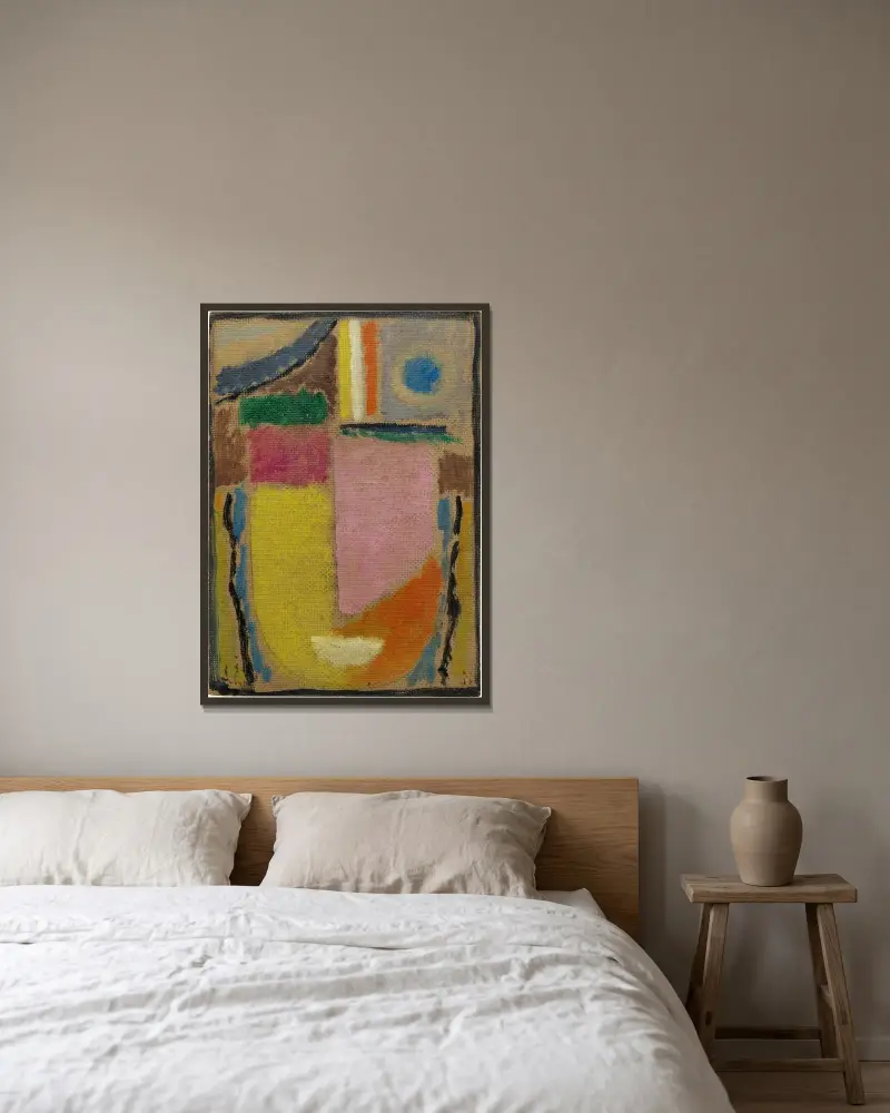 Abstrakter Kopf, 1933 – nr 2 av Alexej von Jawlensky inramad på en vägg