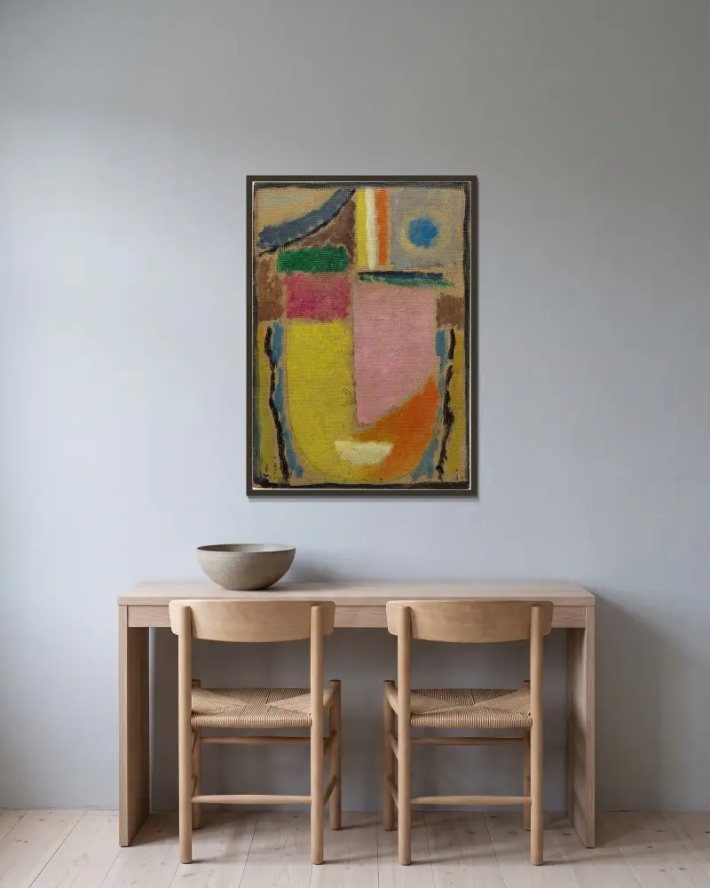 Abstrakter Kopf, 1933 – nr 2 av Alexej von Jawlensky inramad på en vägg