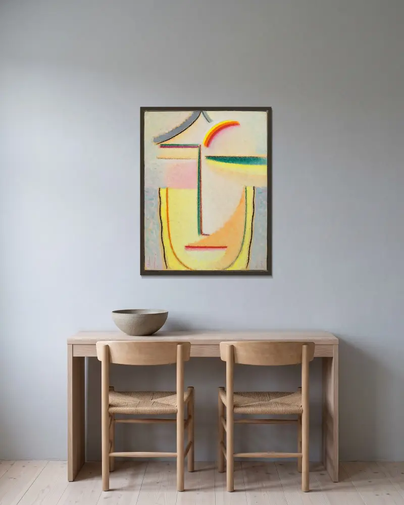 Abstrakter Kopf, 1933 – nr 3 av Alexej von Jawlensky inramad på en vägg