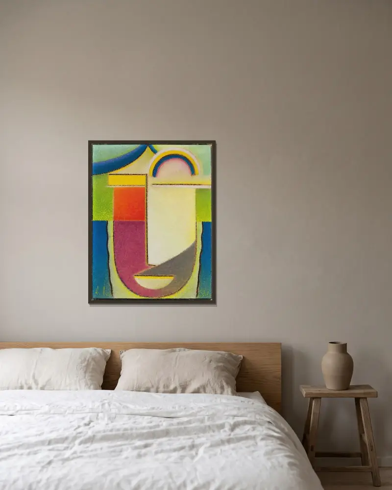 Abstrakter Kopf- Ostern (Abstract Head – Easter) av Alexej von Jawlensky inramad på en vägg