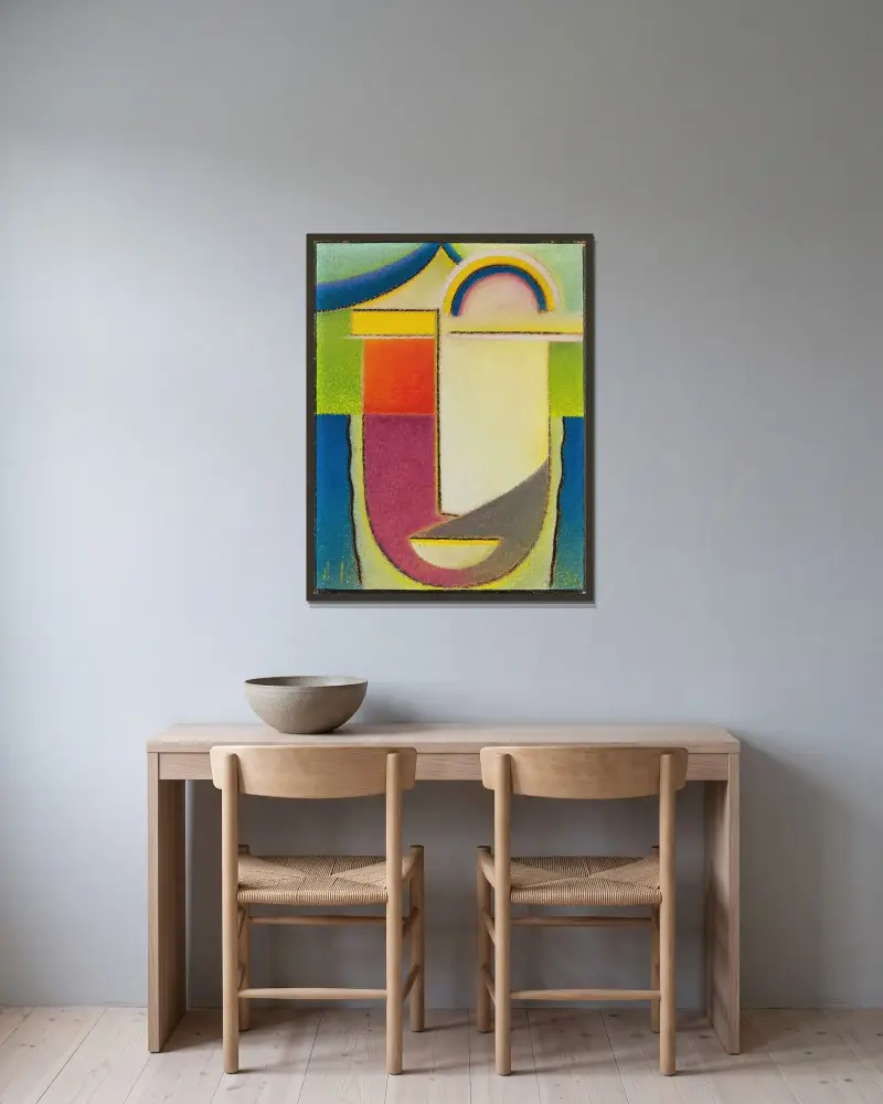 Abstrakter Kopf- Ostern (Abstract Head – Easter) av Alexej von Jawlensky inramad på en vägg