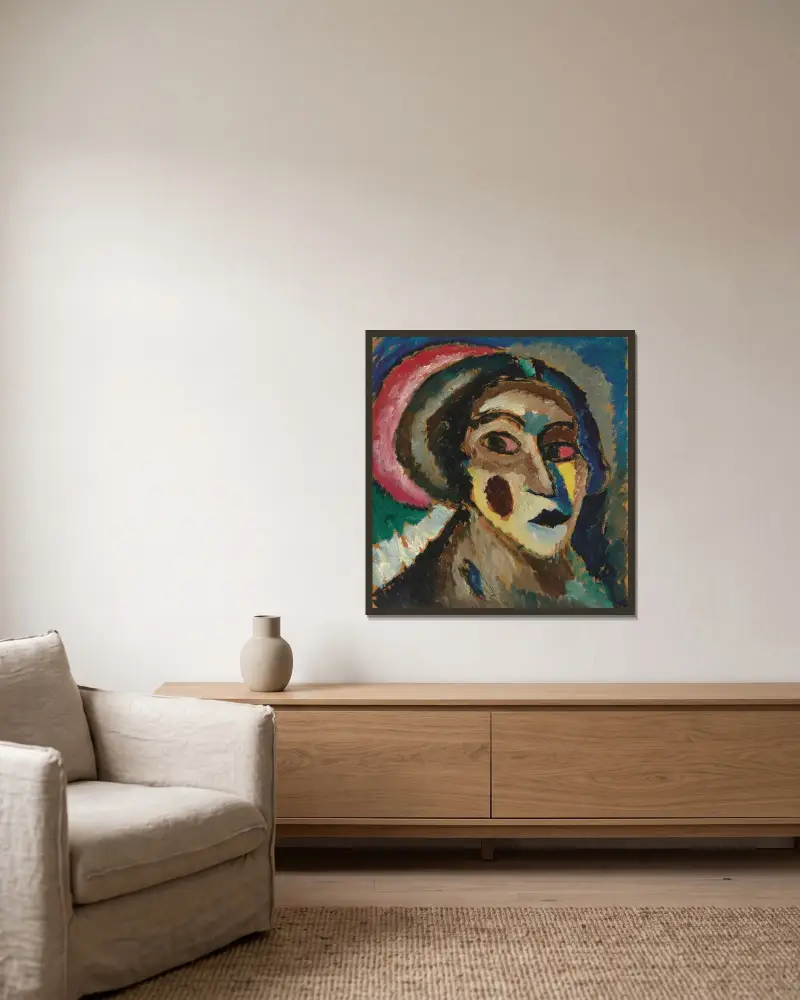 Die Griechin av Alexej von Jawlensky inramad på en vägg