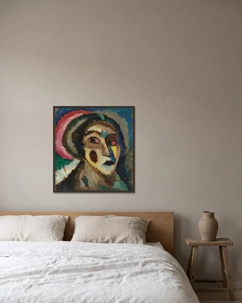 Die Griechin av Alexej von Jawlensky inramad på en vägg
