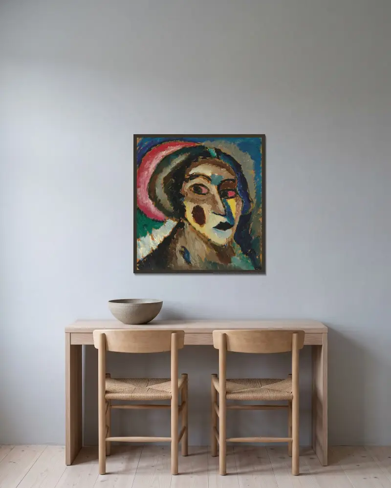 Die Griechin av Alexej von Jawlensky inramad på en vägg