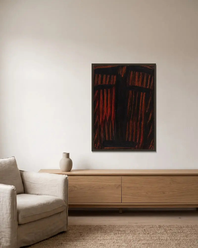 Große Meditation; ‘Herr! lass mich erglühen’ av Alexej von Jawlensky inramad på en vägg
