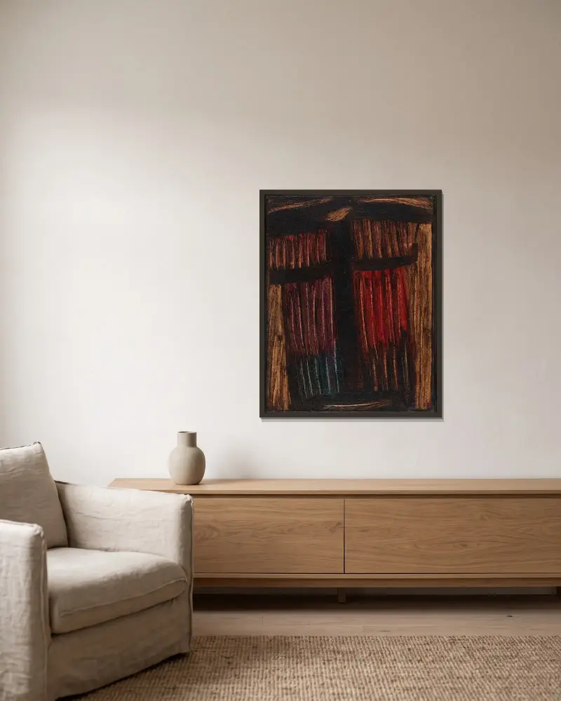 Große Meditation; Stunden vor Christi Geburt av Alexej von Jawlensky inramad på en vägg