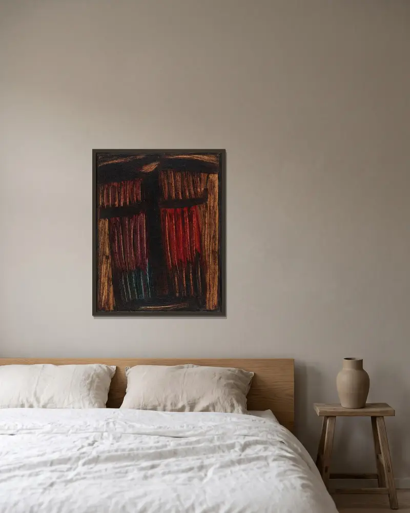 Große Meditation; Stunden vor Christi Geburt av Alexej von Jawlensky inramad på en vägg
