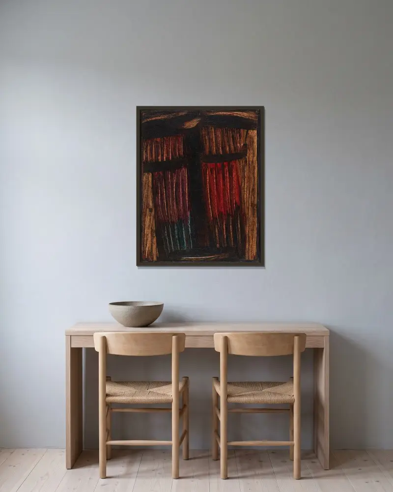 Große Meditation; Stunden vor Christi Geburt av Alexej von Jawlensky inramad på en vägg